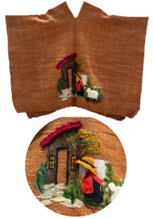 Ruana Campesina bordados escenas campesinas