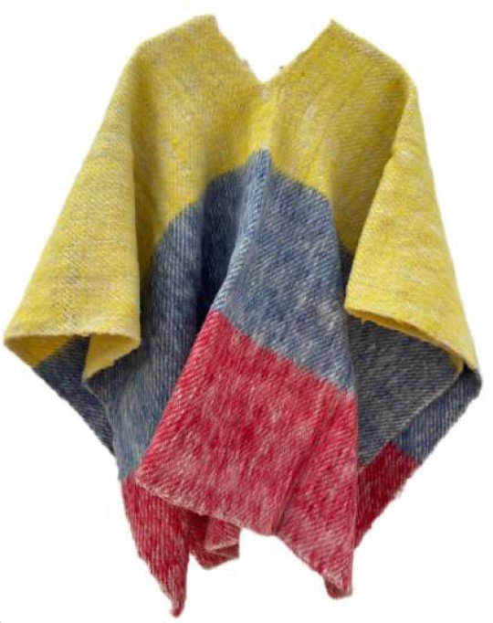 Ruana Tricolor bandera colombiana artesanal
